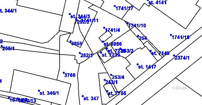 Parcela st. 7239 v KÚ Havlíčkův Brod, Katastrální mapa