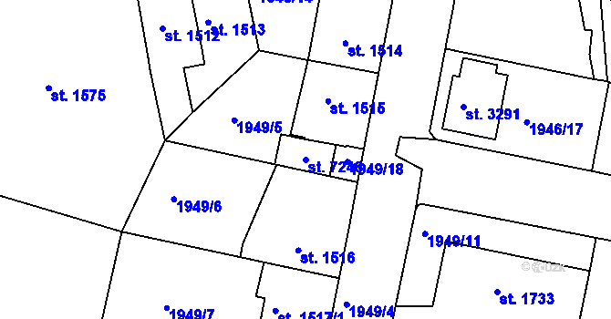Parcela st. 7246 v KÚ Havlíčkův Brod, Katastrální mapa