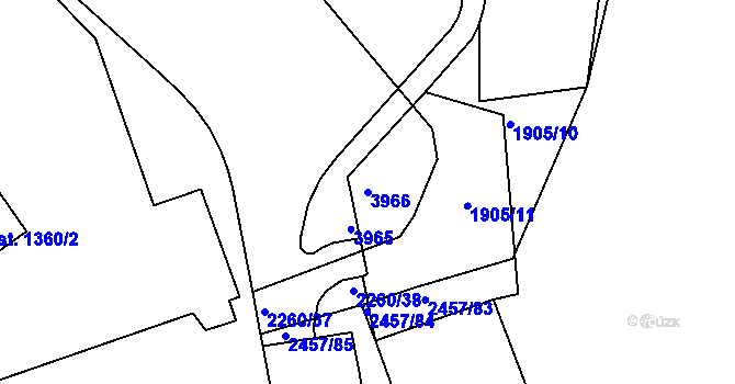 Parcela st. 3966 v KÚ Havlíčkův Brod, Katastrální mapa