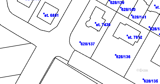 Parcela st. 628/137 v KÚ Havlíčkův Brod, Katastrální mapa