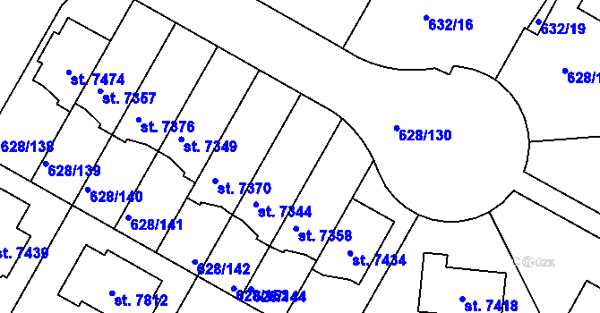 Parcela st. 628/143 v KÚ Havlíčkův Brod, Katastrální mapa