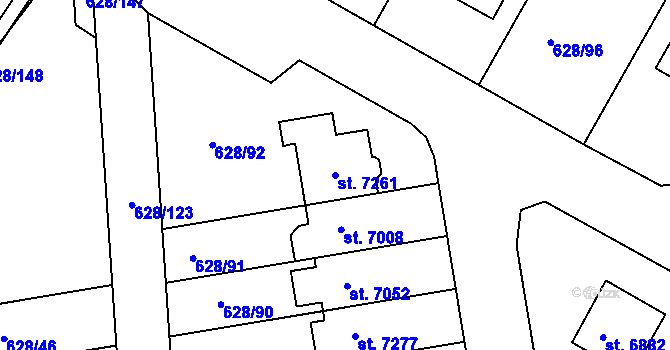 Parcela st. 7261 v KÚ Havlíčkův Brod, Katastrální mapa