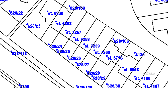 Parcela st. 7259 v KÚ Havlíčkův Brod, Katastrální mapa