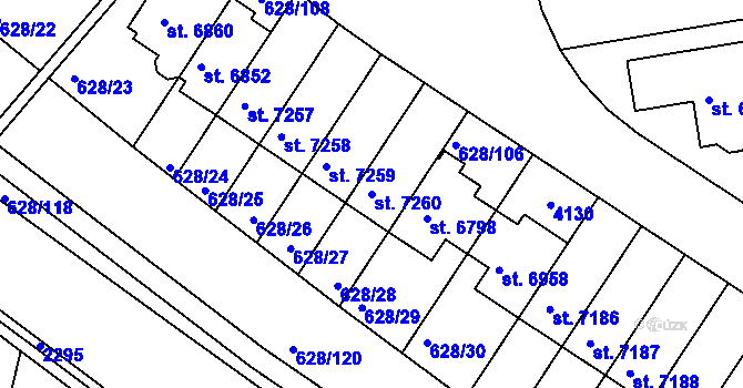 Parcela st. 7260 v KÚ Havlíčkův Brod, Katastrální mapa