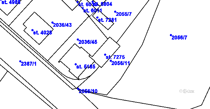 Parcela st. 7275 v KÚ Havlíčkův Brod, Katastrální mapa