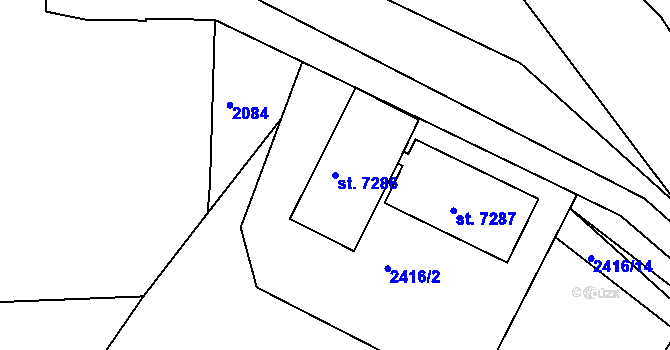 Parcela st. 7286 v KÚ Havlíčkův Brod, Katastrální mapa