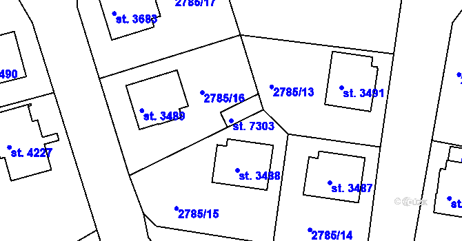 Parcela st. 7303 v KÚ Havlíčkův Brod, Katastrální mapa