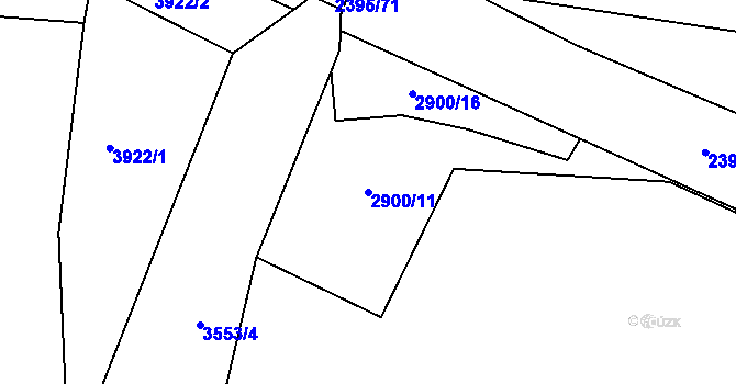 Parcela st. 2900/11 v KÚ Havlíčkův Brod, Katastrální mapa