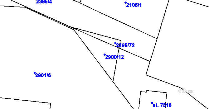 Parcela st. 2900/12 v KÚ Havlíčkův Brod, Katastrální mapa