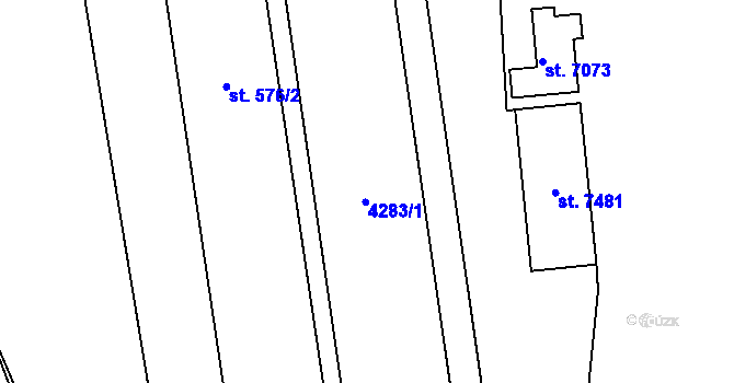 Parcela st. 4283 v KÚ Havlíčkův Brod, Katastrální mapa