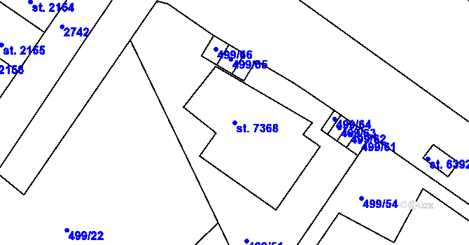 Parcela st. 7368 v KÚ Havlíčkův Brod, Katastrální mapa