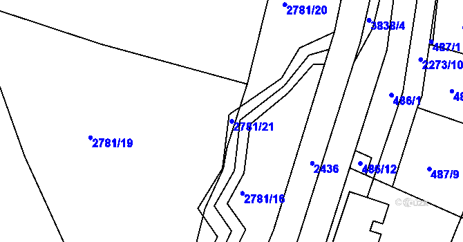 Parcela st. 2781/21 v KÚ Havlíčkův Brod, Katastrální mapa