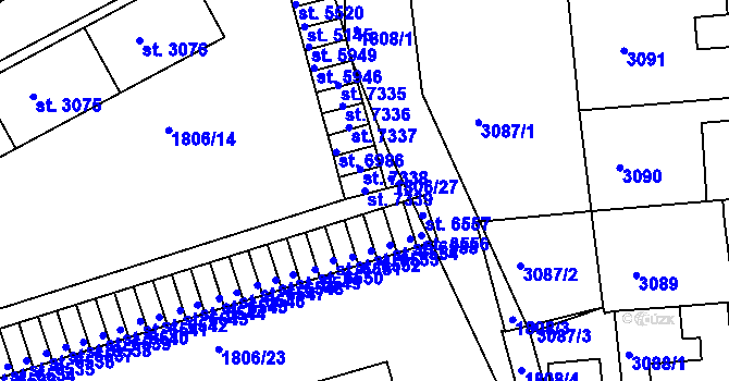 Parcela st. 7339 v KÚ Havlíčkův Brod, Katastrální mapa