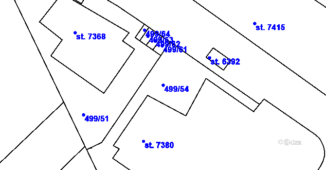 Parcela st. 499/54 v KÚ Havlíčkův Brod, Katastrální mapa