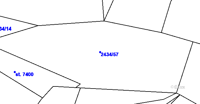 Parcela st. 2434/57 v KÚ Havlíčkův Brod, Katastrální mapa