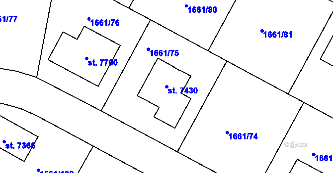 Parcela st. 7430 v KÚ Havlíčkův Brod, Katastrální mapa