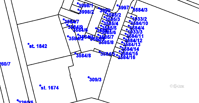 Parcela st. 3584/5 v KÚ Havlíčkův Brod, Katastrální mapa