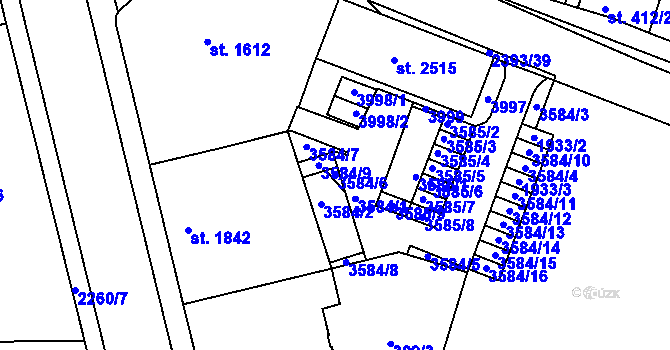 Parcela st. 3584/6 v KÚ Havlíčkův Brod, Katastrální mapa