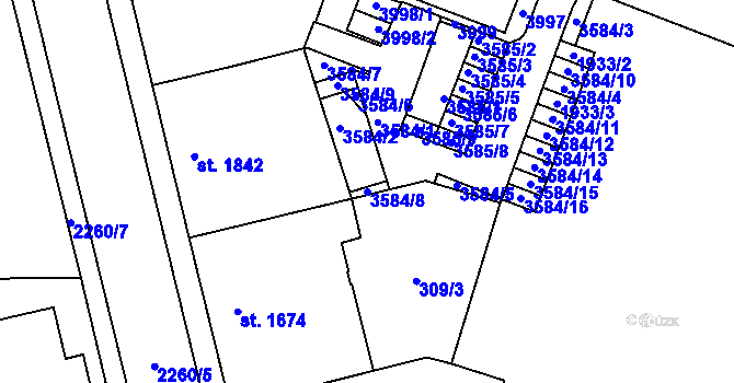 Parcela st. 3584/8 v KÚ Havlíčkův Brod, Katastrální mapa