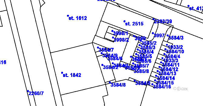 Parcela st. 3584/9 v KÚ Havlíčkův Brod, Katastrální mapa