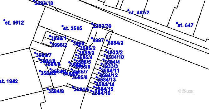 Parcela st. 3584/10 v KÚ Havlíčkův Brod, Katastrální mapa