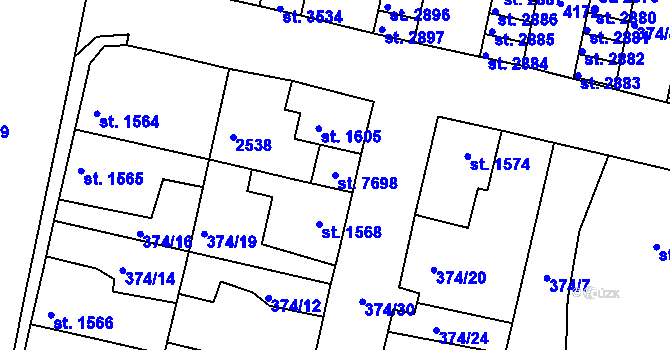 Parcela st. 7698 v KÚ Havlíčkův Brod, Katastrální mapa
