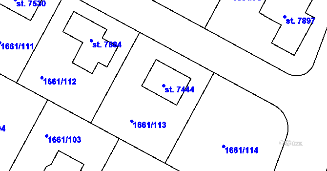 Parcela st. 7444 v KÚ Havlíčkův Brod, Katastrální mapa