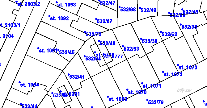 Parcela st. 5777 v KÚ Havlíčkův Brod, Katastrální mapa