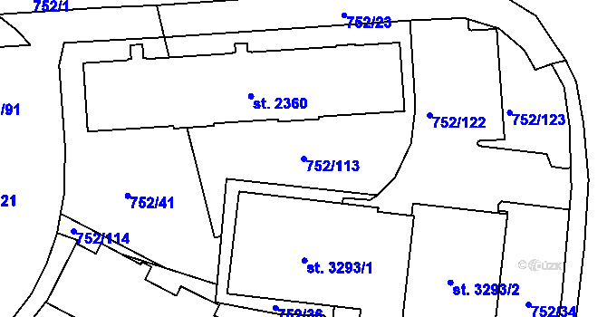 Parcela st. 752/113 v KÚ Havlíčkův Brod, Katastrální mapa