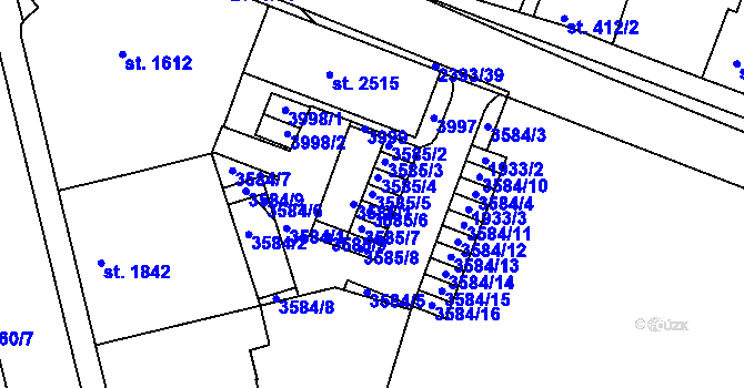 Parcela st. 3585/5 v KÚ Havlíčkův Brod, Katastrální mapa