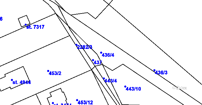 Parcela st. 436/4 v KÚ Havlíčkův Brod, Katastrální mapa