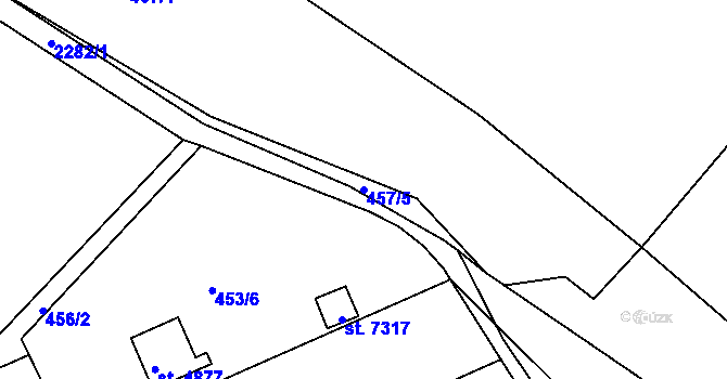 Parcela st. 457/5 v KÚ Havlíčkův Brod, Katastrální mapa