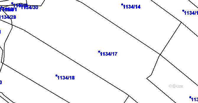 Parcela st. 1134/17 v KÚ Havlíčkův Brod, Katastrální mapa