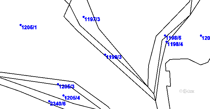 Parcela st. 1198/3 v KÚ Havlíčkův Brod, Katastrální mapa