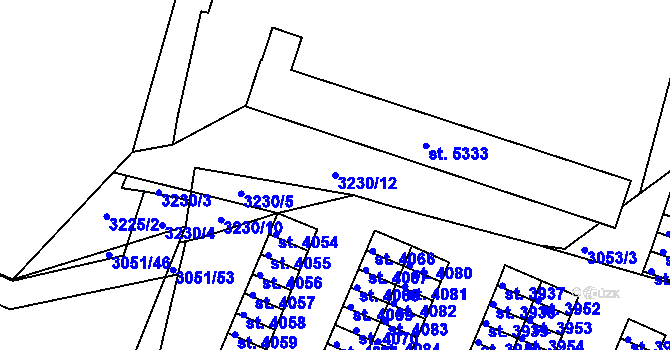 Parcela st. 3230/12 v KÚ Havlíčkův Brod, Katastrální mapa