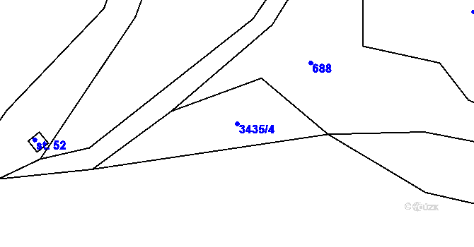 Parcela st. 3435/4 v KÚ Havlíčkův Brod, Katastrální mapa