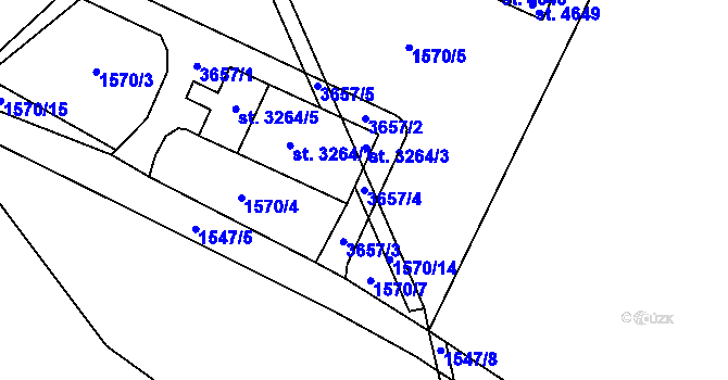 Parcela st. 3657/4 v KÚ Havlíčkův Brod, Katastrální mapa