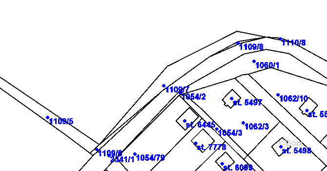 Parcela st. 1109/7 v KÚ Havlíčkův Brod, Katastrální mapa