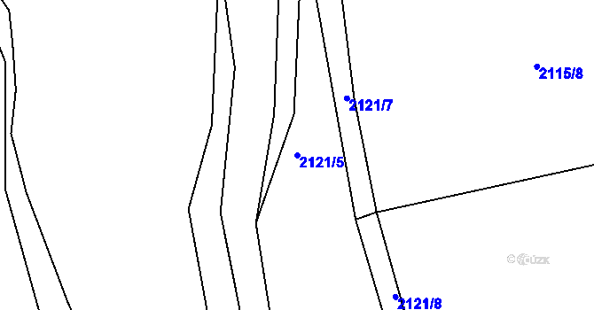 Parcela st. 2121/5 v KÚ Havlíčkův Brod, Katastrální mapa