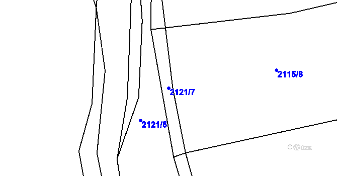 Parcela st. 2121/7 v KÚ Havlíčkův Brod, Katastrální mapa