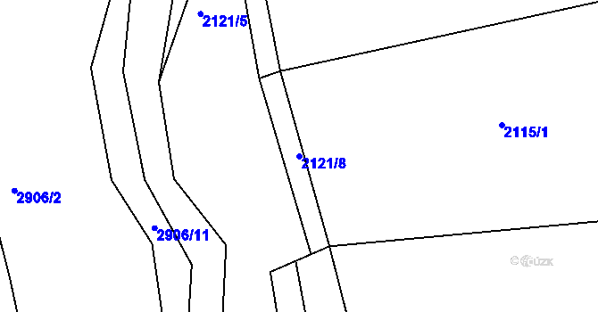 Parcela st. 2121/8 v KÚ Havlíčkův Brod, Katastrální mapa