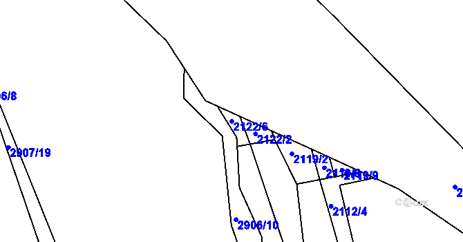 Parcela st. 2122/6 v KÚ Havlíčkův Brod, Katastrální mapa