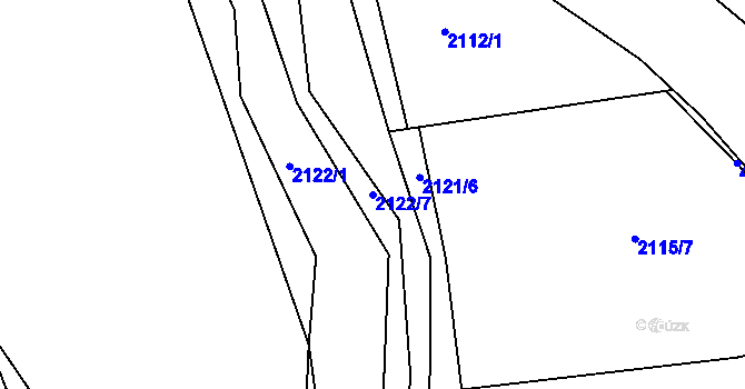 Parcela st. 2122/7 v KÚ Havlíčkův Brod, Katastrální mapa