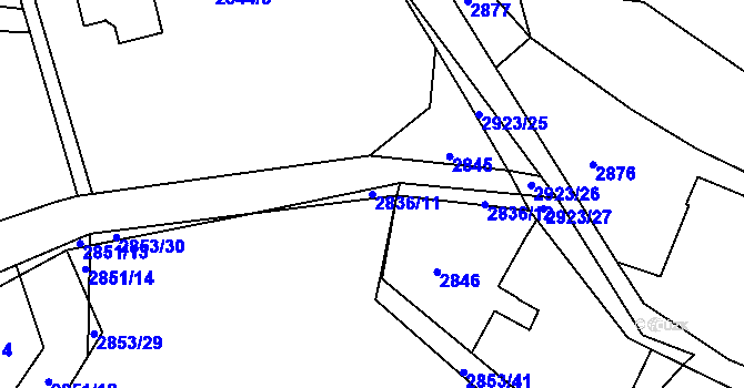 Parcela st. 2836/11 v KÚ Havlíčkův Brod, Katastrální mapa