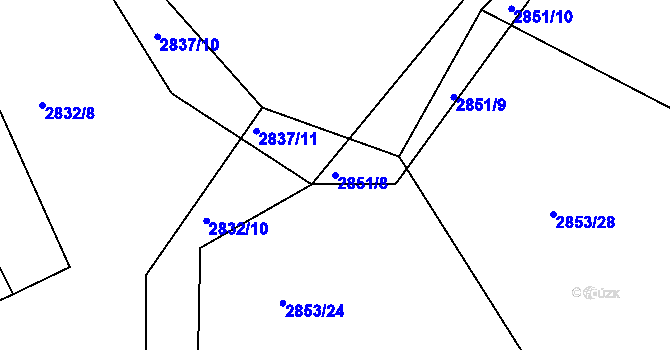 Parcela st. 2851/8 v KÚ Havlíčkův Brod, Katastrální mapa