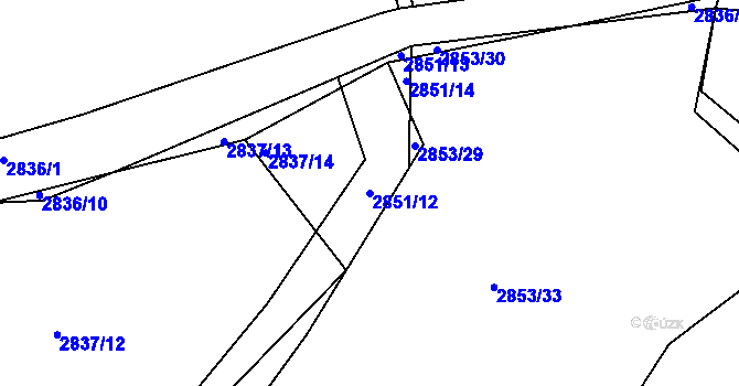 Parcela st. 2851/12 v KÚ Havlíčkův Brod, Katastrální mapa