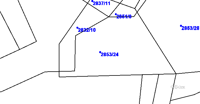 Parcela st. 2853/24 v KÚ Havlíčkův Brod, Katastrální mapa