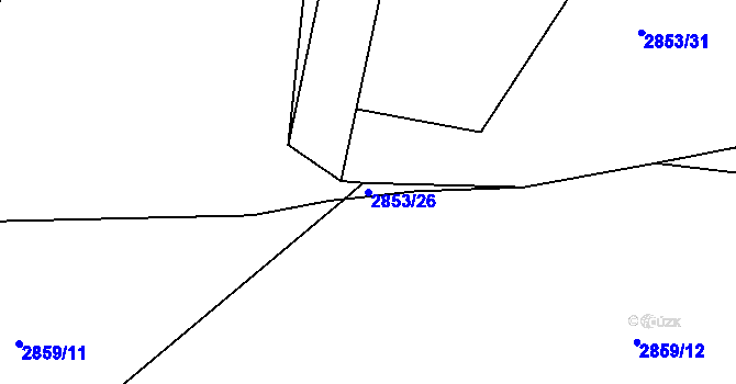 Parcela st. 2853/26 v KÚ Havlíčkův Brod, Katastrální mapa