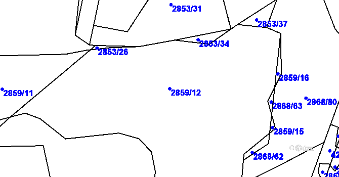 Parcela st. 2859/12 v KÚ Havlíčkův Brod, Katastrální mapa