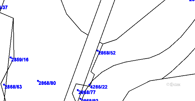 Parcela st. 2868/52 v KÚ Havlíčkův Brod, Katastrální mapa